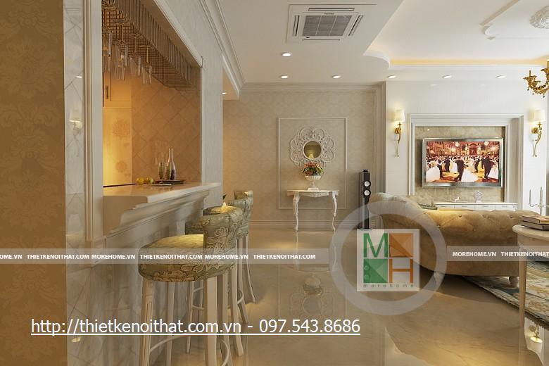 Thiết kế nội thất chung cư tân cổ điển RiverSide Sài Gòn - Nhà Anh Lưu